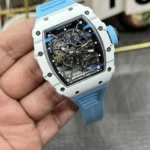 Super Clone Richard Mille RM 35-01 Richard Mille Rafa Cacbon NTPT Blue Strap 42mm