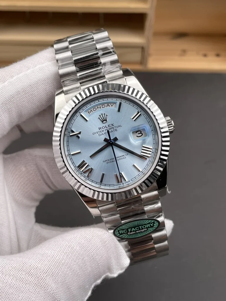 Super Clone Rolex Day-Date Ice Blue Dial 228236-0012 40 mm – Swiss SuperClone