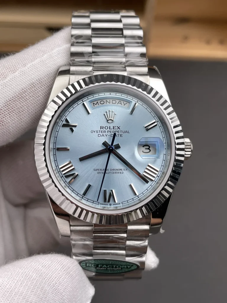 Super Clone Rolex Day-Date Ice Blue Dial 228236-0012 40 mm – Swiss SuperClone