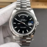 Super Clone Rolex Day-Date Bright Black Dial 228236-0003 40 mm – Swiss SuperClone