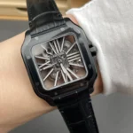 Super Clone Cartier Santos Large Skeleton Black 39mm – Swiss SuperClone