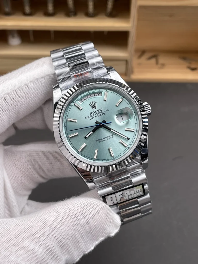 Super Clone Rolex Day-Date Ice blue Dial 228236 40 mm – Swiss SuperClone