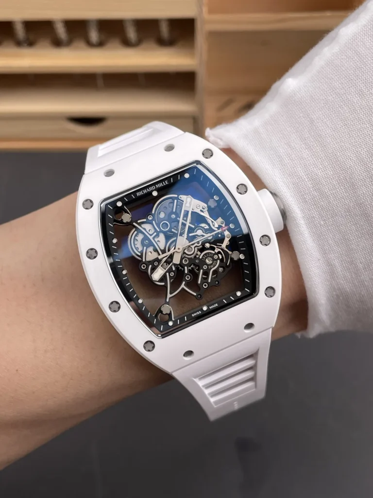 Super Clone Richard Mille RM 55 Richard Mille Manual Winding Bubba Watson 42mm White