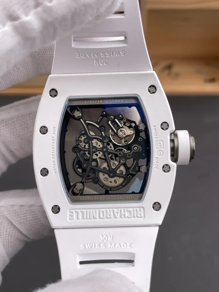 Super Clone Richard Mille RM 55 Richard Mille Manual Winding Bubba Watson 42mm White