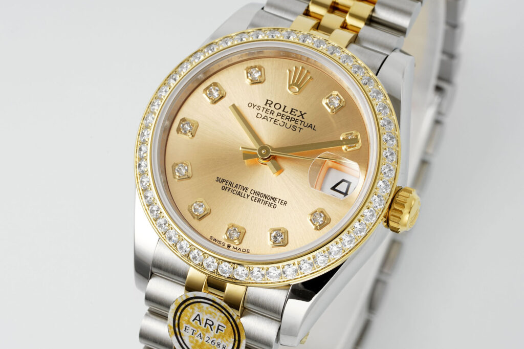 Super Clone Rolex Datejust Champagne Diamond Dial 126283RBR-0003 36 mm — case and bezel
