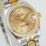 Super Clone Rolex Datejust Champagne Diamond Dial 126283RBR-0003 36 mm — dial close-up