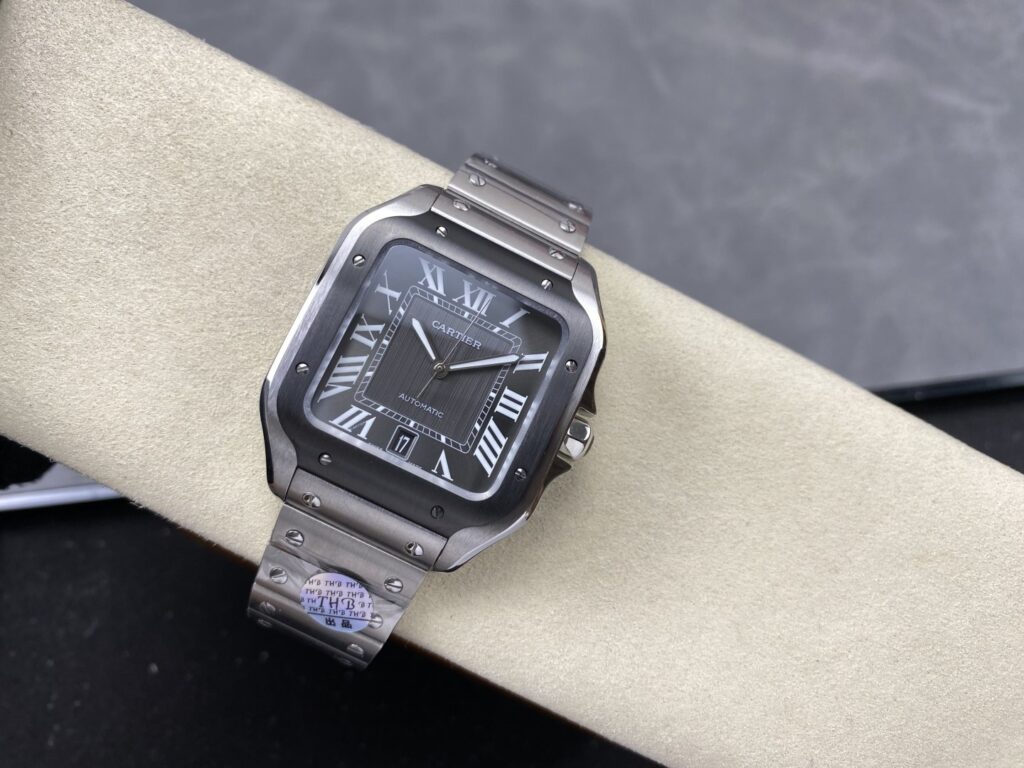 Super Clone Cartier Santos De Cartier Ceramic CRWSSA0037 39.8mm Miyota.9015 — movement / caseback view