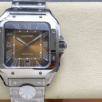 Super Clone Cartier Santos De Cartier Chocolate Dial WSSA0065 35.5mm — dial close-up