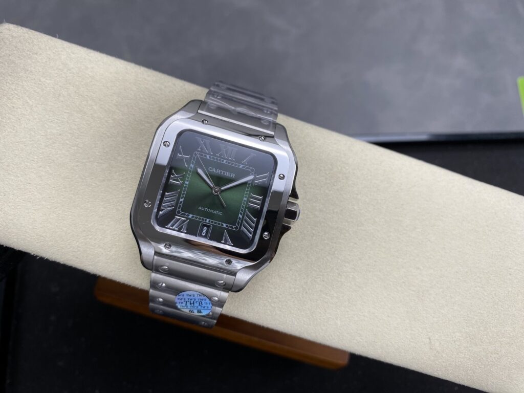 Super Clone Cartier Santos De Cartier Green Dial Large WSSA0062 39.8mm — view 11
