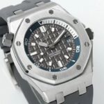 Super Clone Audemars Piguet Royal Oak Offshore Diver 15720ST 42mm Stainless Steel Grey Dial — case and bezel
