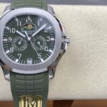 Super Clone Patek Philippe Aquanaut 5261A Moonphase Green 40mm — dial close-up