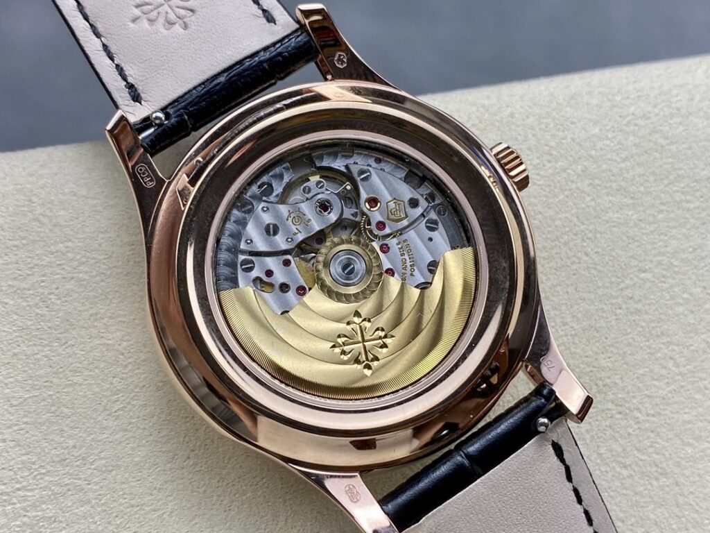 Super Clone Patek Philippe Complications 5205R-011 40mm Green Dial Rose Gold — side profile