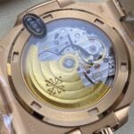 Super Clone Patek Philippe Nautilus 5711/1R-001 40mm Gray Dial Rose Gold V3 Update — on leather display