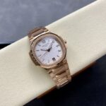 Super Clone Patek Philippe Nautilus 7118/1R-011 32.5mm White Dial Rose Gold — view 10
