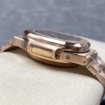 Super Clone Patek Philippe Nautilus Chronograph 5980/1R-001 40mm Black-Gray Dial Rose Gold — bracelet detail