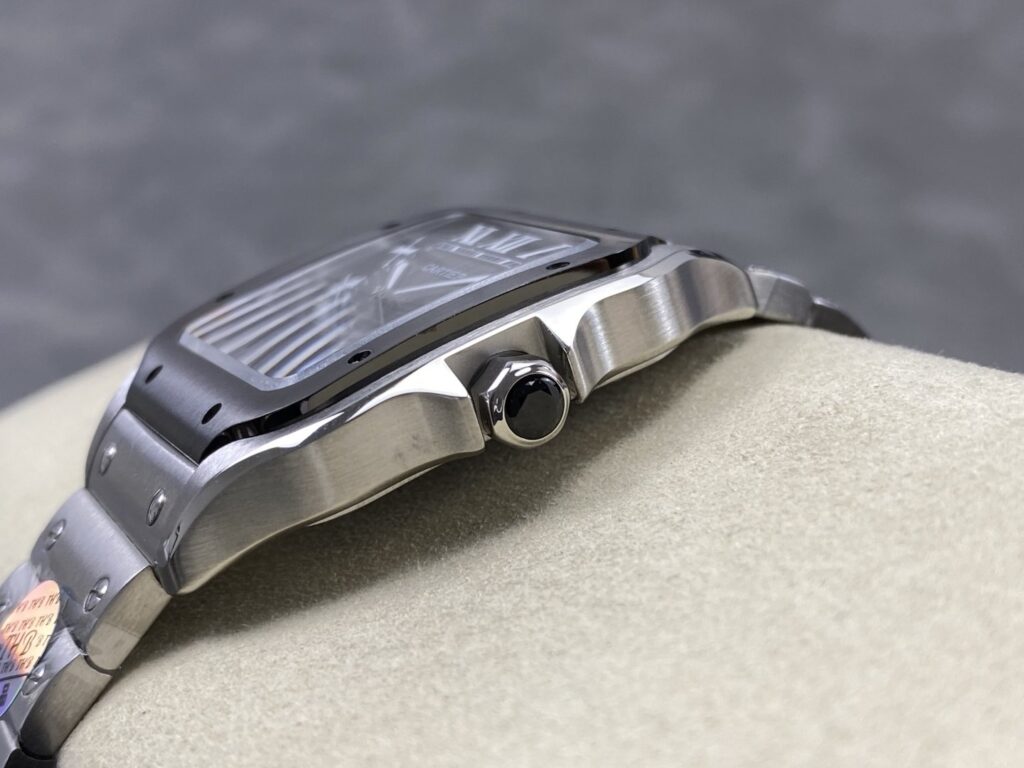 Super Clone Cartier Santos De Cartier Ceramic CRWSSA0037 39.8mm Miyota.9015 — bracelet detail