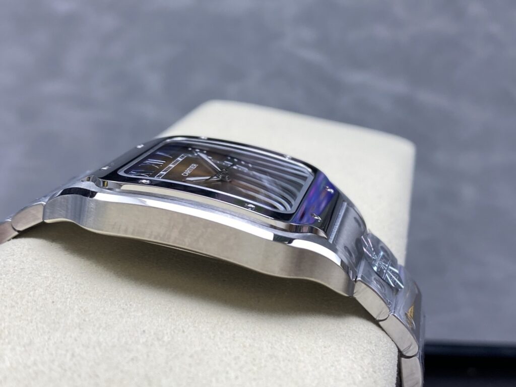 Super Clone Cartier Santos De Cartier Chocolate Dial WSSA0065 35.5mm — clasp and links
