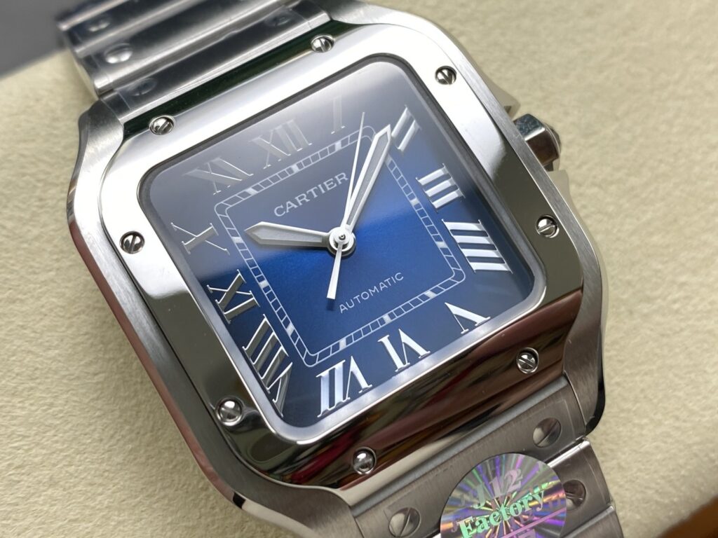 Super Clone Cartier Santos De Cartier Medium Blue WSSA0063 35.5mm – — view 12