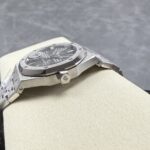 Super Clone Audemars Piguet Royal Oak Frosted-Gold 15454BC 37mm Gray Dial — on leather display