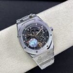 Super Clone Audemars Piguet Royal Oak 15407ST.OO 41mm Skeleton Dial Steel V3 Base — movement / caseback view