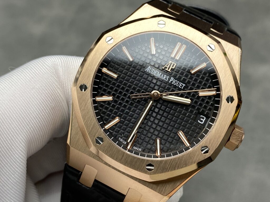 Super Clone Audemars Piguet Royal Oak 15500OR Rose Gold 41mm Black Dial — view 10