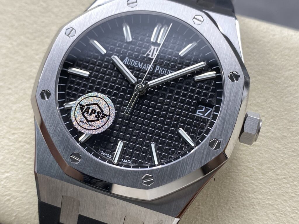 Super Clone Audemars Piguet Royal Oak 15500ST.OO.1220ST.03 41mm Black Rubber Strap — dial close-up