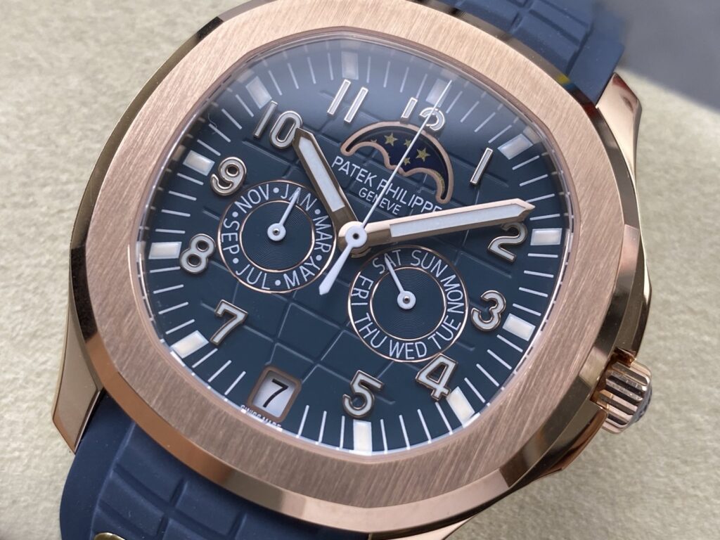 Super Clone Patek Philippe Aquanaut 5261R Moonphase Blue Rose 40mm — view 11