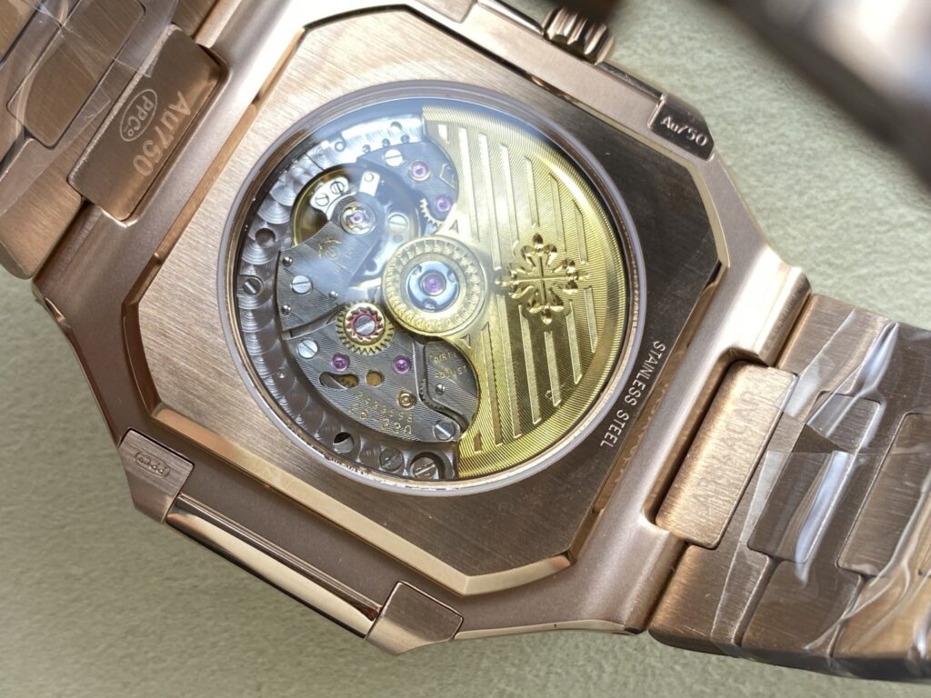 Super Clone Patek Philippe Cubitus 5821/1AR-001 45mm Chocolate Dial Rose Gold — side profile