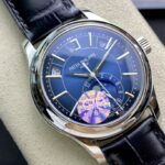Super Clone Patek Philippe Complications 5205G-013 40mm Blue Dial Steel — movement / caseback view