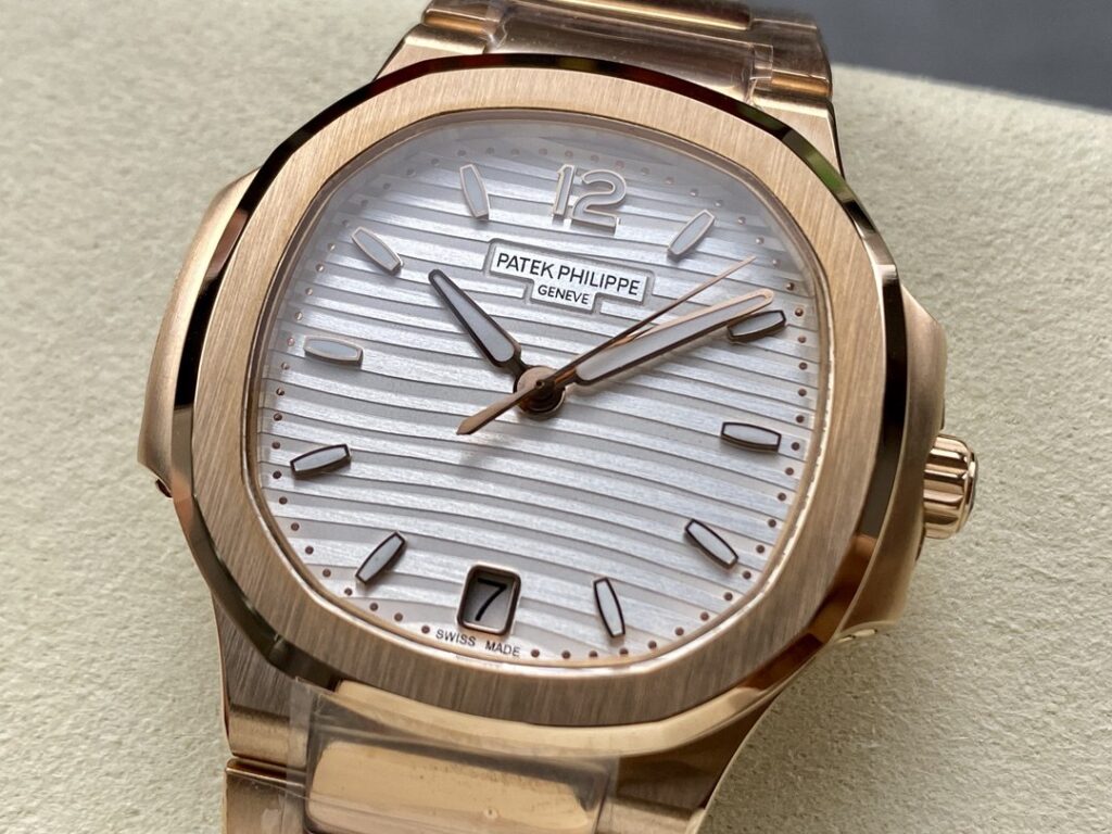 Super Clone Patek Philippe Nautilus 7118/1R-001 35.2mm White Dial Rose Gold — view 10