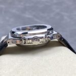 Super Clone Patek Philippe Nautilus Chronograph 5980/1A-014 40.5mm Black Dial with Leather Strap — case and bezel