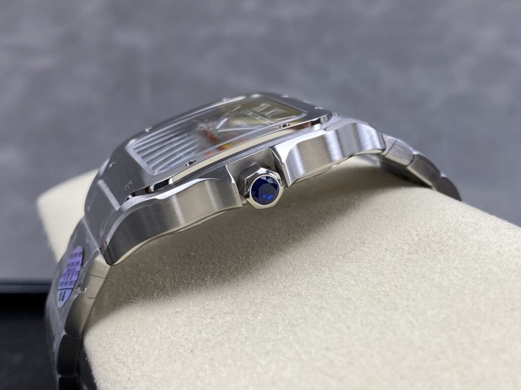 Super Clone Cartier Santos De Cartier Green Dial Large WSSA0062 39.8mm — case and bezel