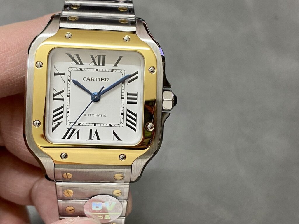 Super Clone Cartier Santos De Cartier Two Tone W2SA0006 35.5mm — dial close-up