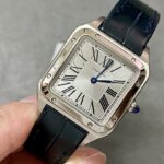 Super Clone Cartier Santos-Dumont 43.5mm WSSA0022 43.5mm x 31.4mm Steel — movement / caseback view