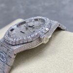 Super Clone Audemars Piguet Royal Oak 15400ST 41mm Full Moissanite Hongkong – Customize Diamod — case and bezel