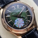 Super Clone Patek Philippe Complications 5205R-011 40mm Green Dial Rose Gold — movement / caseback view