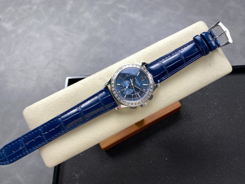 Super Clone Patek Philippe Complications 5961P-001 40mm Blue Dial Steel — movement / caseback view