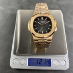 Super Clone Patek Philippe Nautilus 5711/1R-001 40mm Gray Dial Rose Gold V3 Update — movement / caseback view