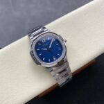 Super Clone Patek Philippe Nautilus 7118/1200A-001 35.2mm Blue Dial Steel — movement / caseback view