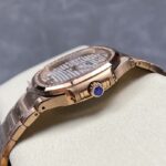 Super Clone Patek Philippe Nautilus 7118/1R-011 32.5mm White Dial Rose Gold — case and bezel