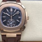 Super Clone Patek Philippe Nautilus Chronograph 5980/1AR-001 40.5mm Black Dial — dial close-up