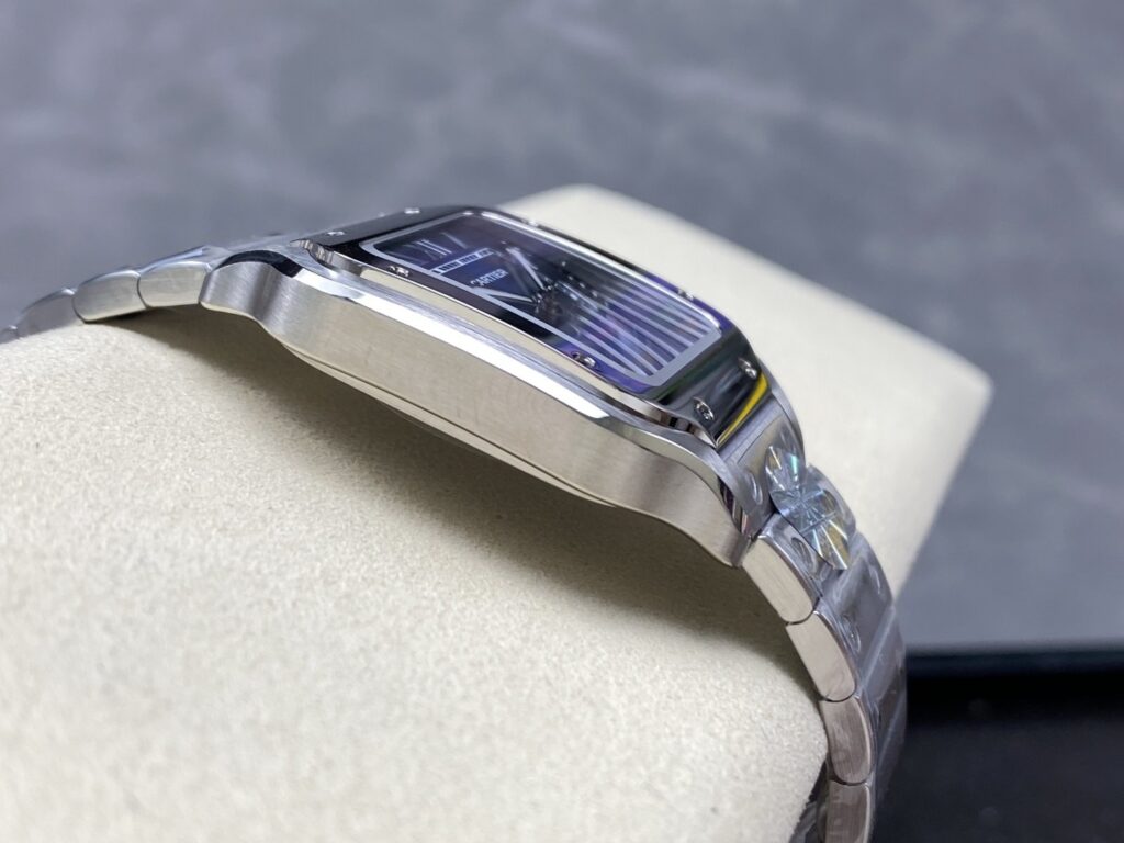 Super Clone Cartier Santos De Cartier Medium Blue WSSA0063 35.5mm – — bracelet detail