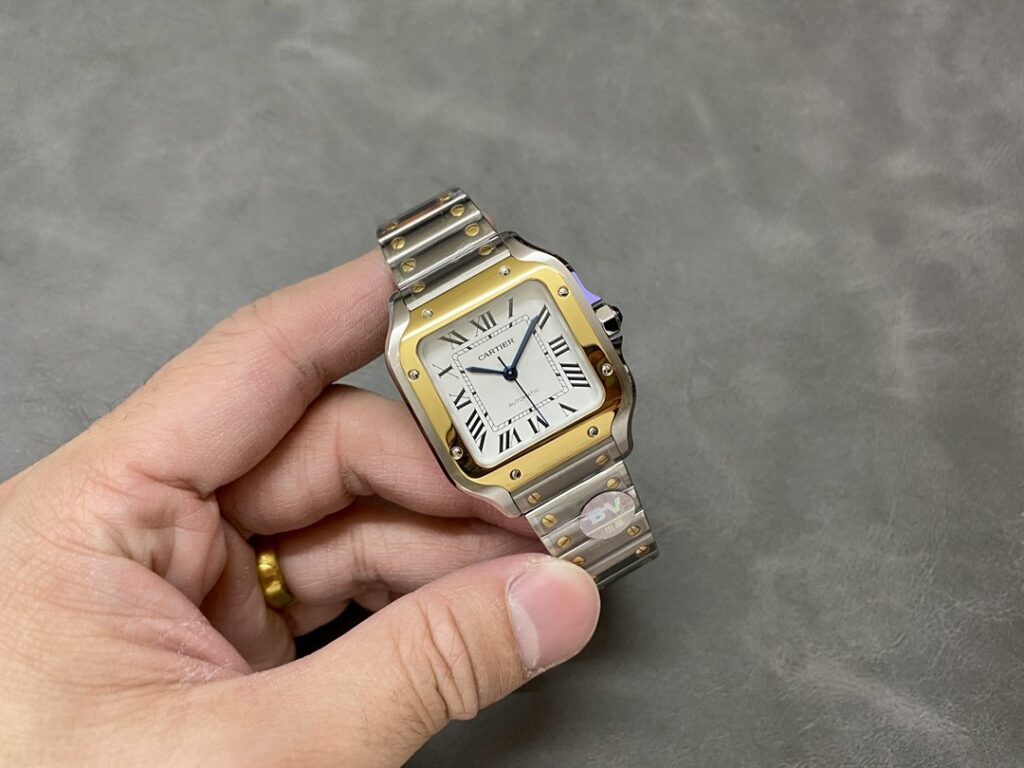 Super Clone Cartier Santos De Cartier Two Tone W2SA0006 35.5mm — movement / caseback view