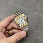 Super Clone Cartier Santos De Cartier Two Tone W2SA0006 35.5mm — movement / caseback view