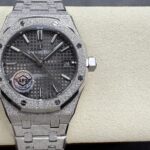 Super Clone Audemars Piguet Royal Oak Frosted-Gold 15454BC 37mm Gray Dial — dial close-up