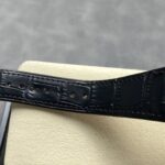 Super Clone Patek Philippe Nautilus Chronograph 5980/1A-014 40.5mm Black Dial with Leather Strap — on leather display