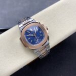 Super Clone Patek Philippe Nautilus Chronograph 5980/1AR-001 40.5mm Blue Dial Rose Gold Demi — movement / caseback view