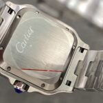Super Clone Cartier Santos De Cartier CRW2SA0030 Demi Yellow Gold — on leather display