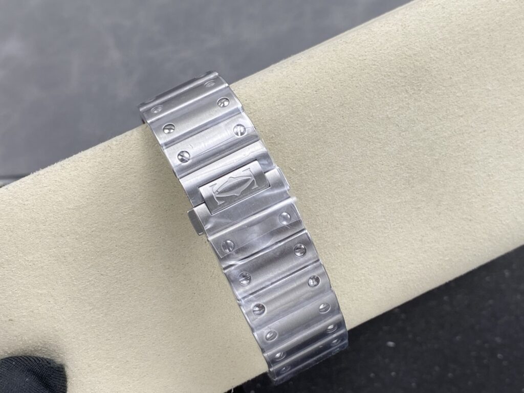 Super Clone Cartier Santos De Cartier Green Dial Large WSSA0062 39.8mm — side profile