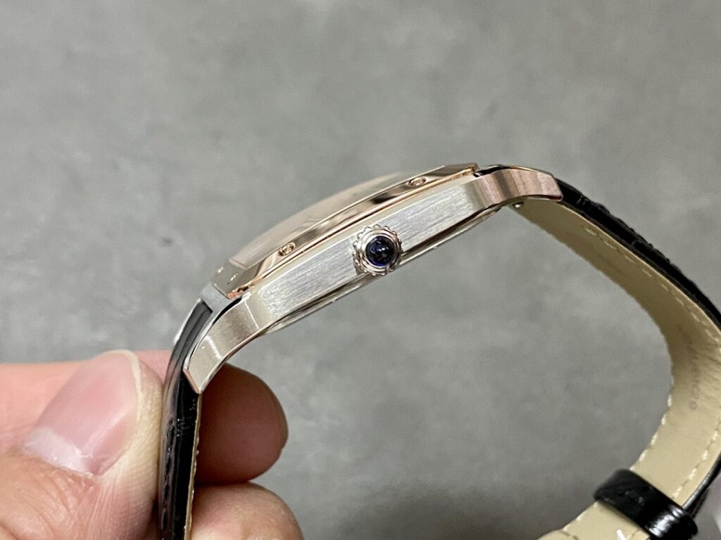 Super Clone Cartier Santos-Dumont 43.5mm W2SA0011 43.5mm x 31.4mm Demi Rose Gold — case and bezel